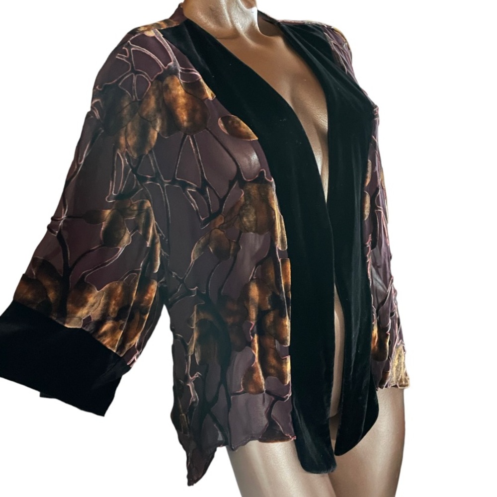 C.C.C. Silk & Velvet Kimono Cardi